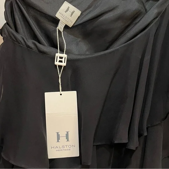 NWT HALSTON HERITAGE One Shoulder Mini Dress L - Picture 6 of 7